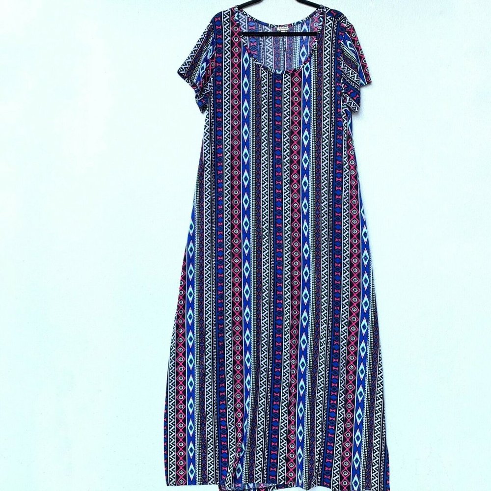 Eyeshadow Women Blouse 18/20 W Long Tunic Short Sl‎